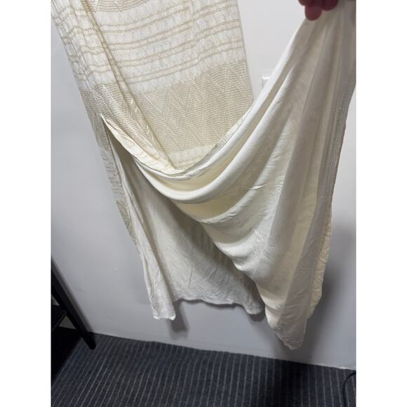 VITAMIN A Shimmer Ivory Strapless Cover Up Maxi Dress Size 6/Small Cinch Waist - Picture 6 of 8